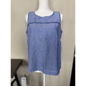 J.Crew Linen Blend Scallop Trim Tank Top 12P